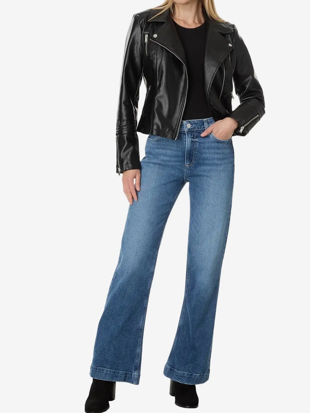 Paige Leenah Wide Leg High Rise Jean Organic Cotton Stretch Size 28 Clean Beauty - Picture 8 of 16